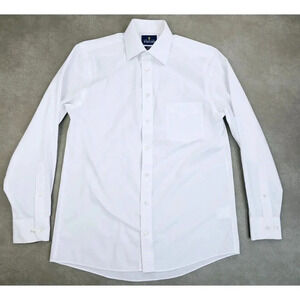 Stafford Regular Fit Size 14.5 32-33 White Long Sleeve Travel Easy Care Shirt